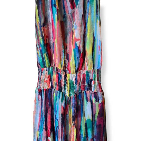 Jack Watercolor Multicolor Jumpsuit Size M Backless Flowy Colorful Wide Leg Boho - Picture 3 of 10
